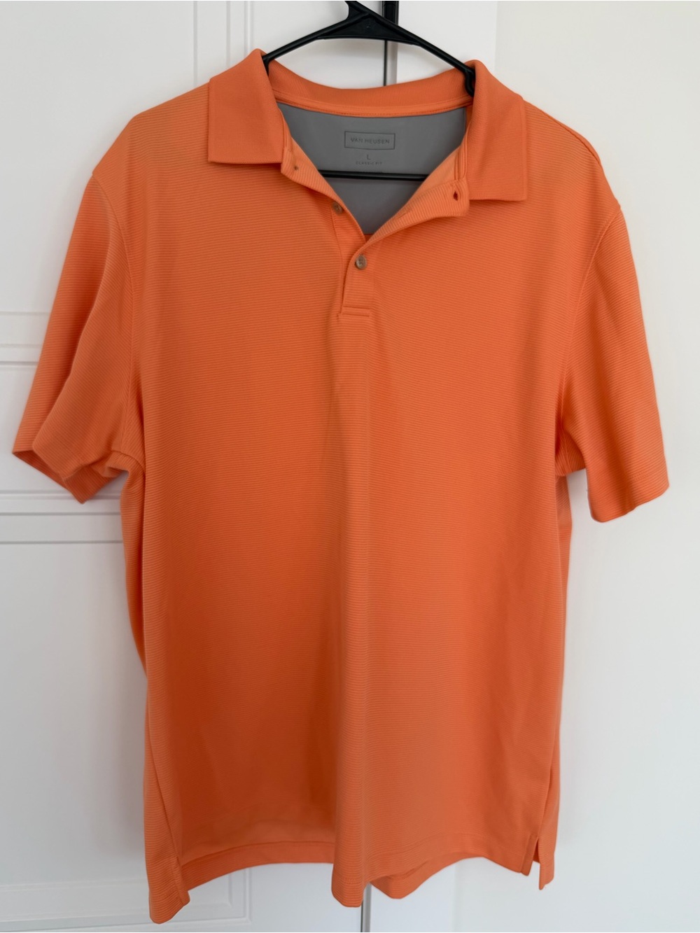 Van Heusen Men’s Orange Sports Polo Shirt Size L Classic Fit